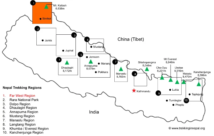 Trekking Map Nepal: an overview of the routes