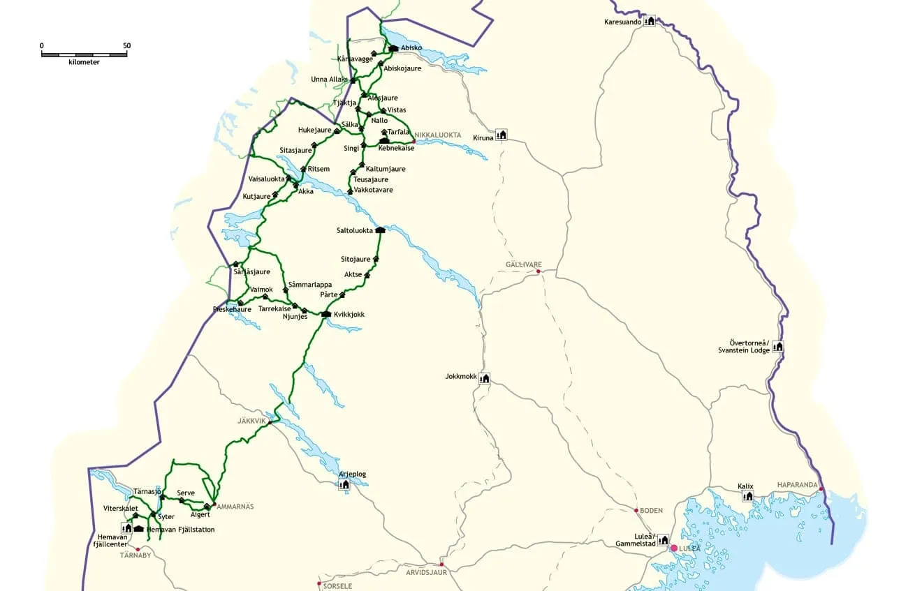 Kungsleden Trail Map