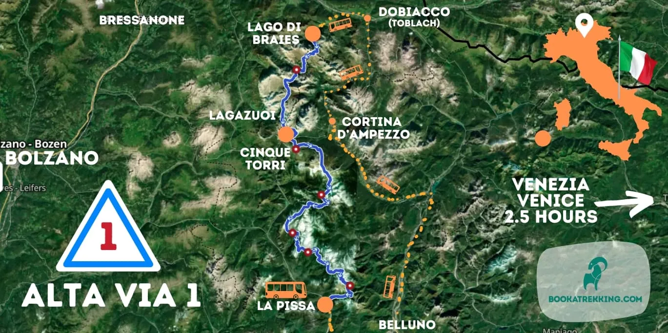 Alta Via 1: Mapa, Trudność i Trasa w Dolomitach Włoskich