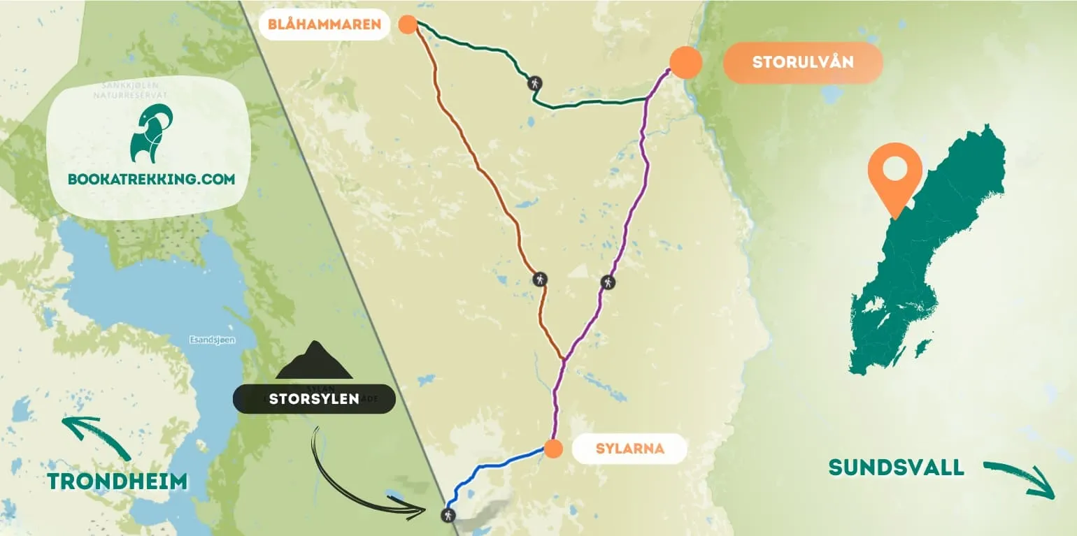 Sentiero del Triangolo di Jämtland + Ascesa a Storsylen 1