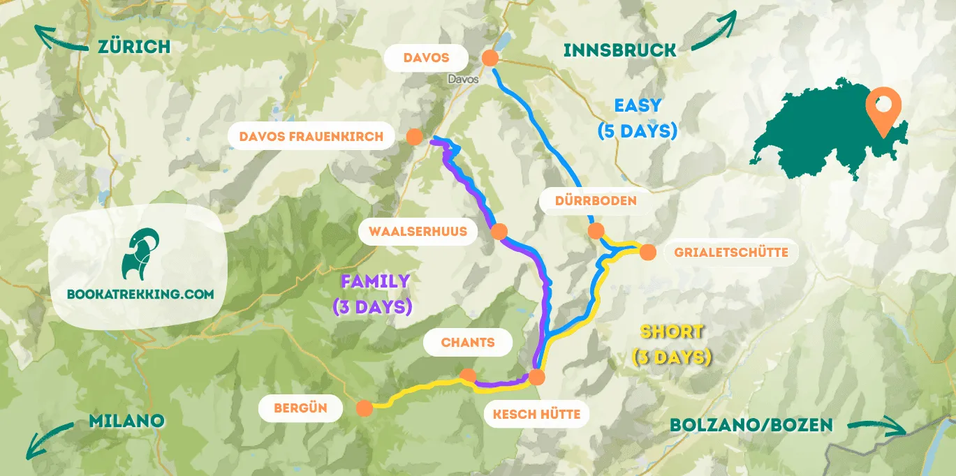 Carte du trek de Kesch